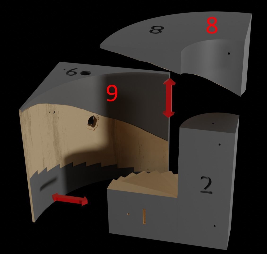 Jabbas Throne Room -Set 4- Side entrance 1-12 scale Blackseries 3D print model_32