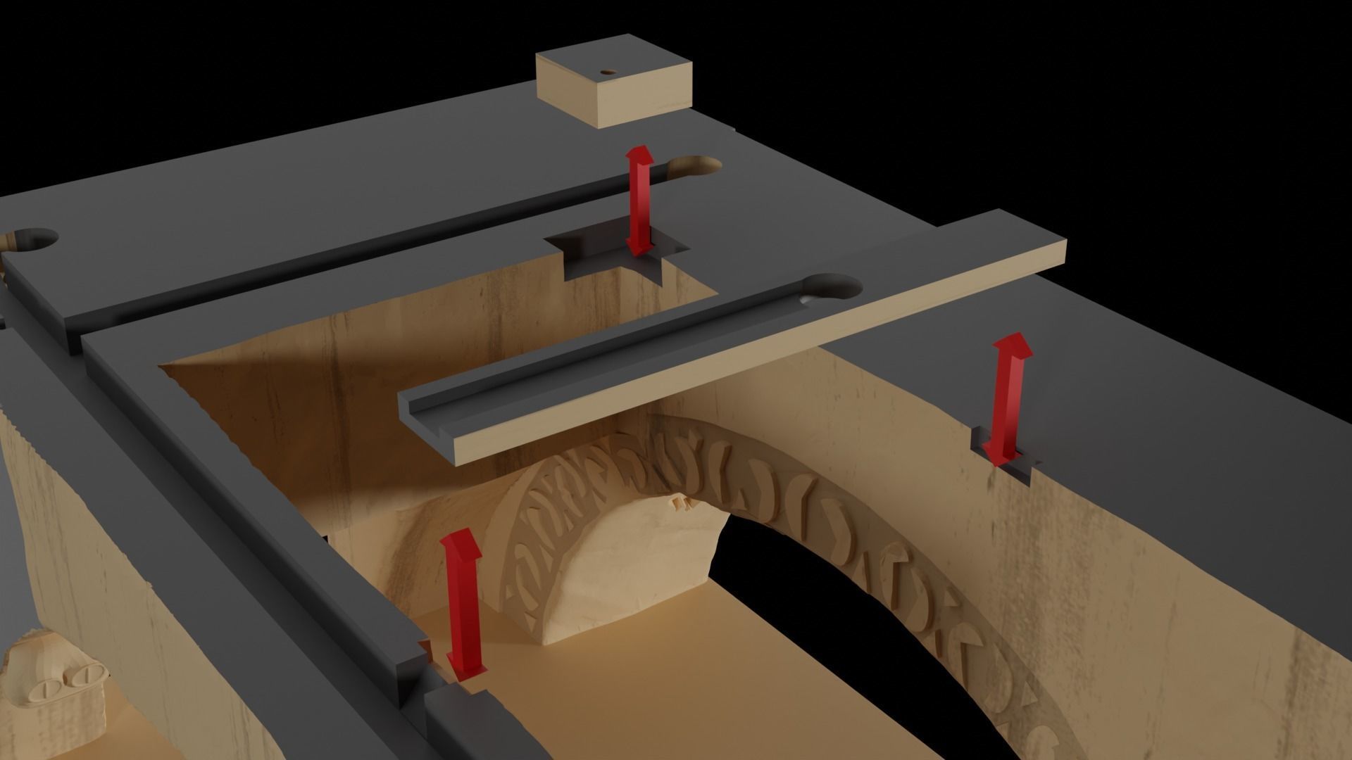 Jabbas Throne Room -Set 4- Side entrance 1-12 scale Blackseries 3D print model_28