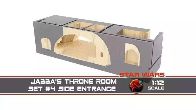 Jabbas Throne Room -Set 4- Side entrance 1-12 scale Blackseries 3D print model