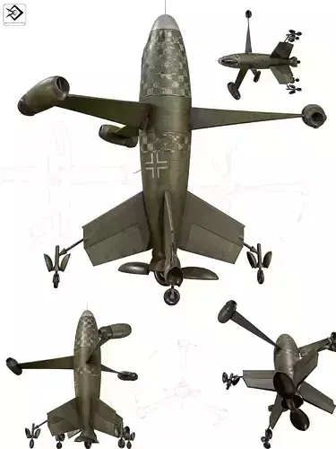 Thrust Wing Hunter 1944 Low-poly 3D model