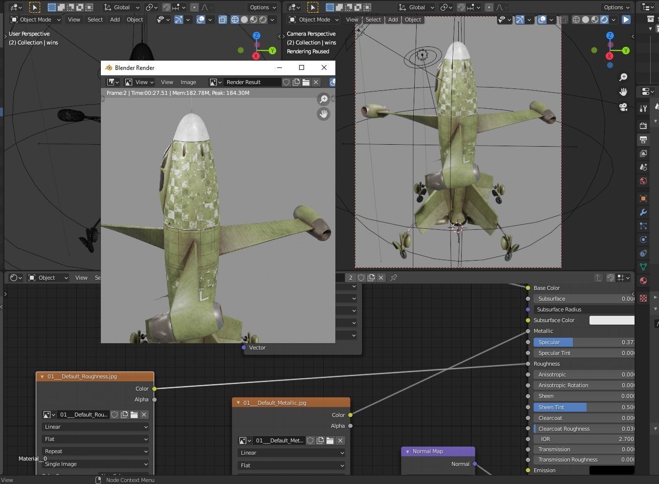 Thrust Wing Hunter 1944 Low-poly 3D model_13