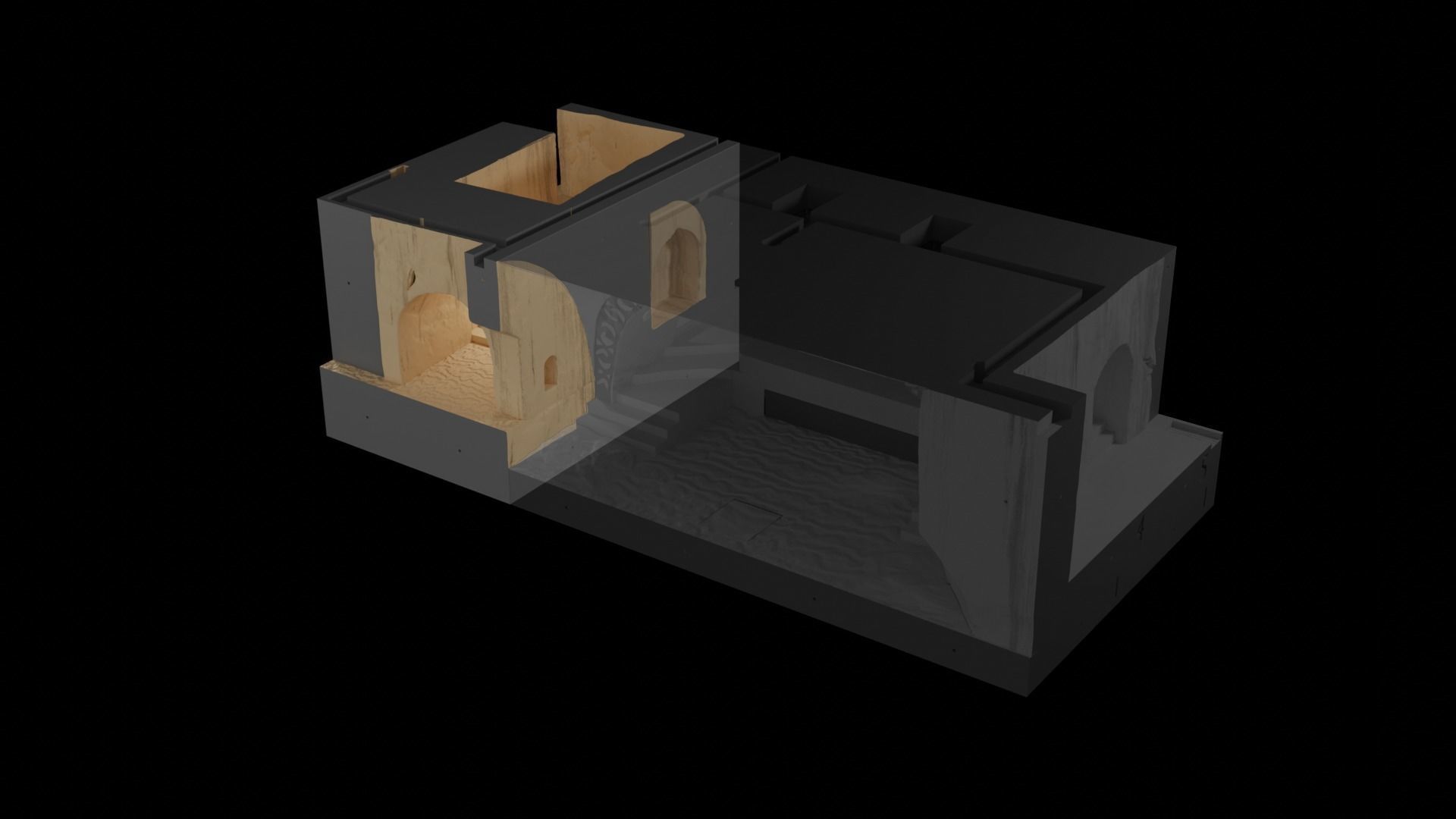 Jabbas Throne Room - Set 4 - Side entrance 1-18 scale Kenner 3D print model_13