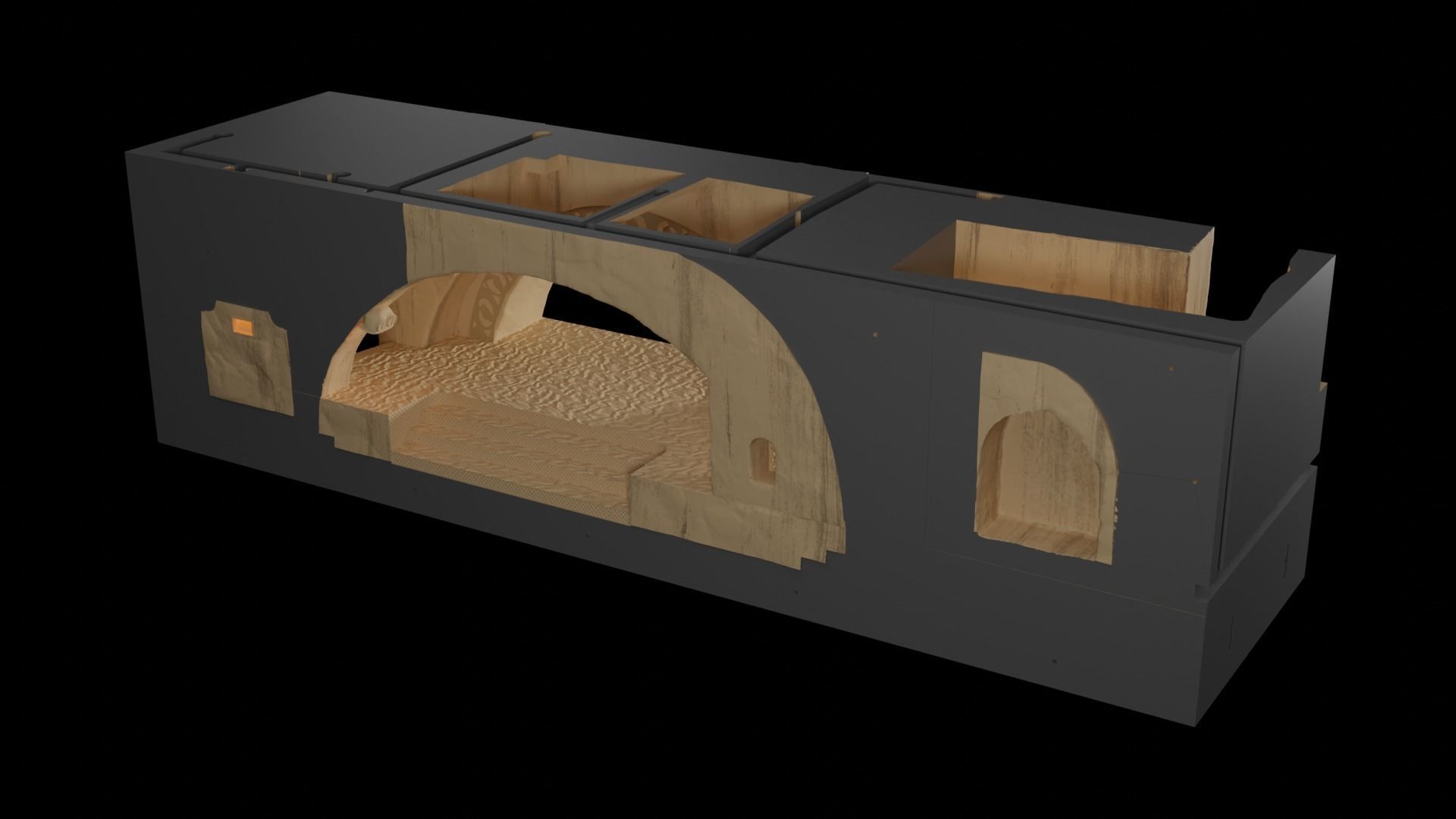 Jabbas Throne Room - Set 4 - Side entrance 1-18 scale Kenner 3D print model_3