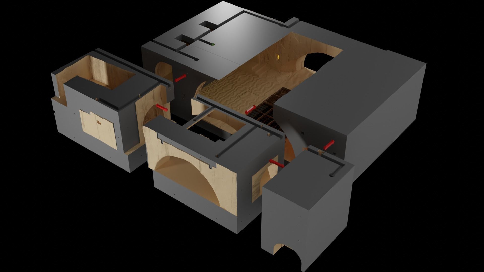 Jabbas Throne Room - Set 4 - Side entrance 1-18 scale Kenner 3D print model_36