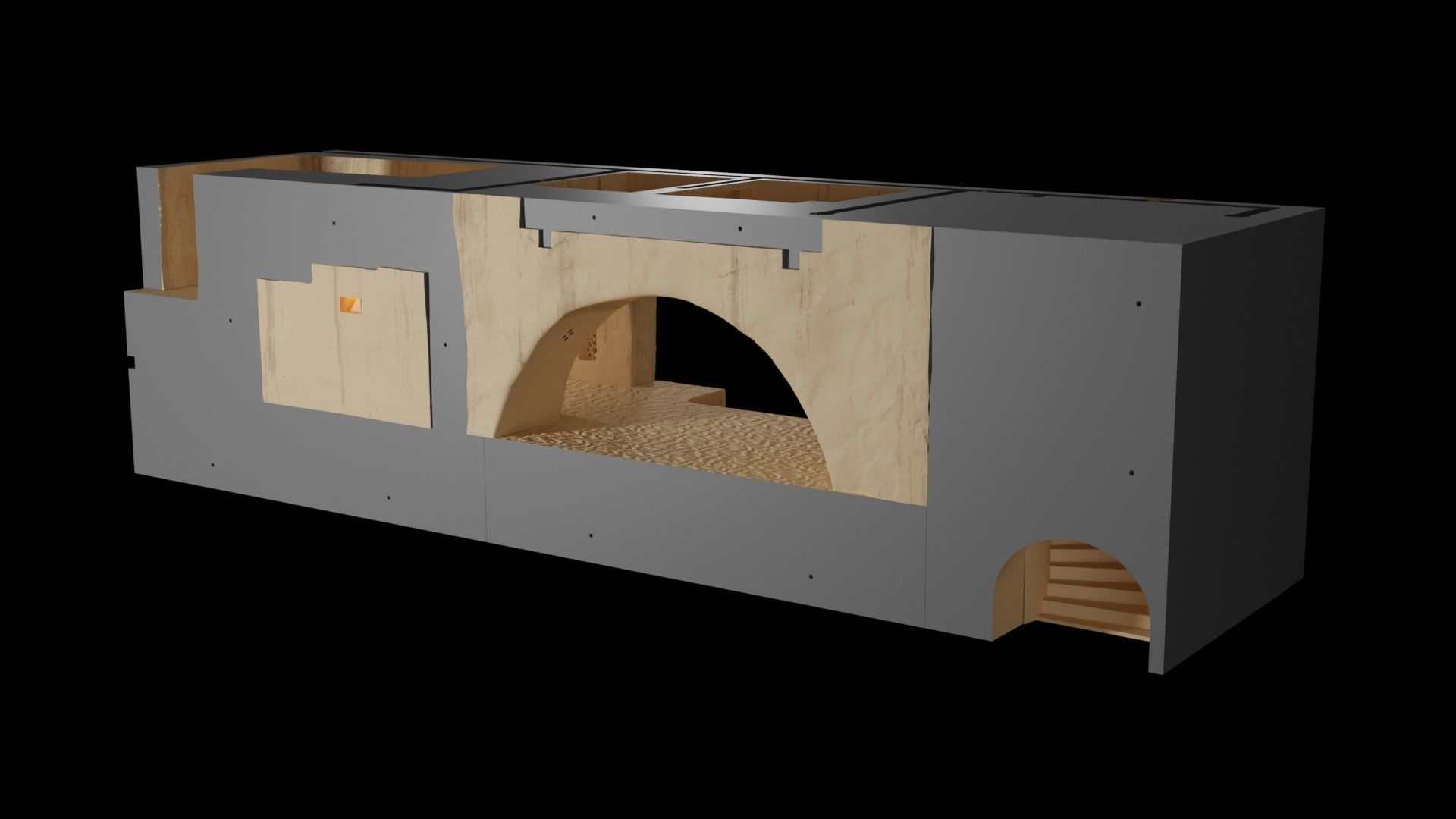 Jabbas Throne Room - Set 4 - Side entrance 1-18 scale Kenner 3D print model_4