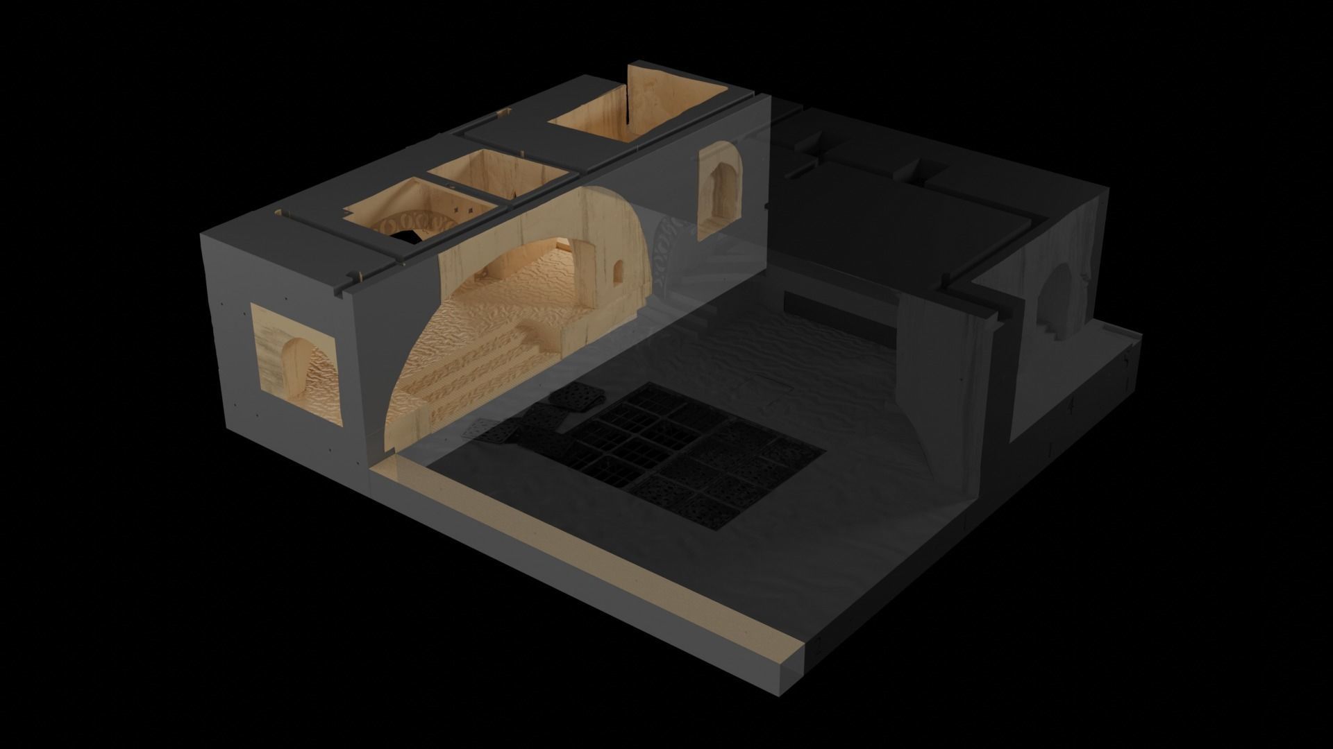 Jabbas Throne Room - Set 4 - Side entrance 1-18 scale Kenner 3D print model_14