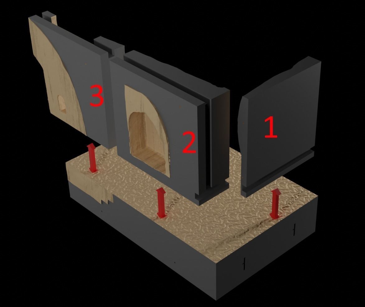 Jabbas Throne Room - Set 4 - Side entrance 1-18 scale Kenner 3D print model_17