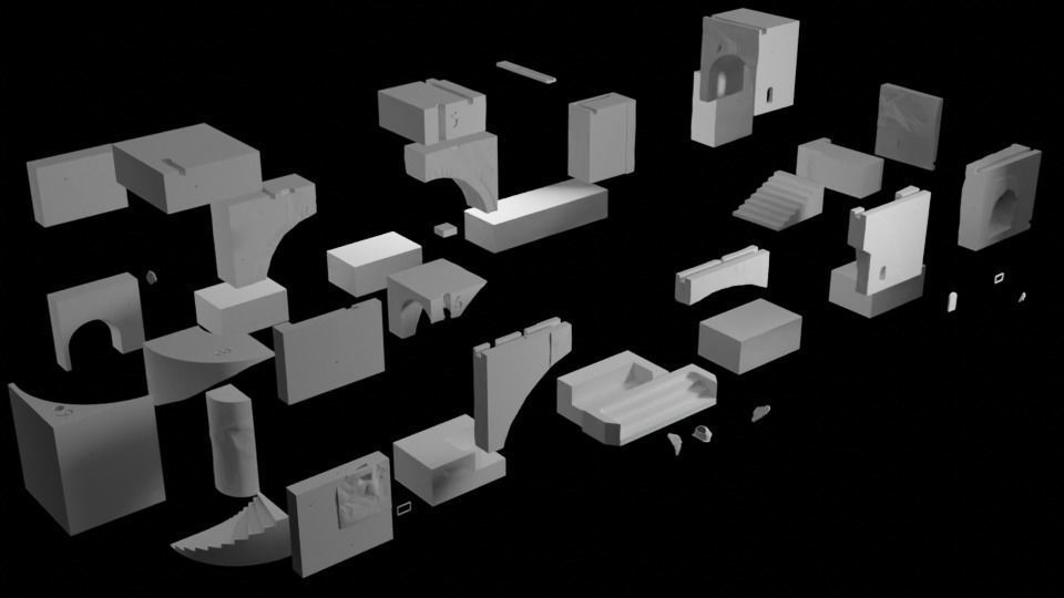 Jabbas Throne Room - Set 4 - Side entrance 1-18 scale Kenner 3D print model_43