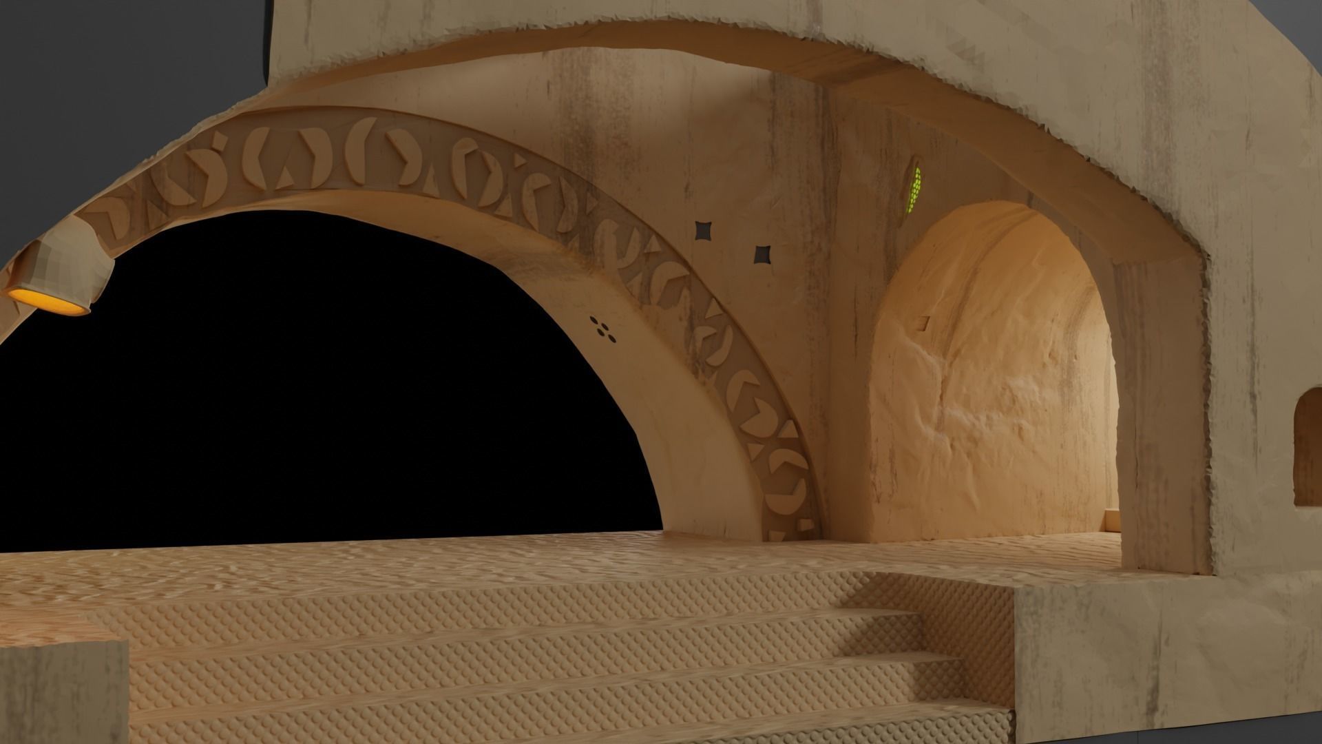 Jabbas Throne Room - Set 4 - Side entrance 1-18 scale Kenner 3D print model_10