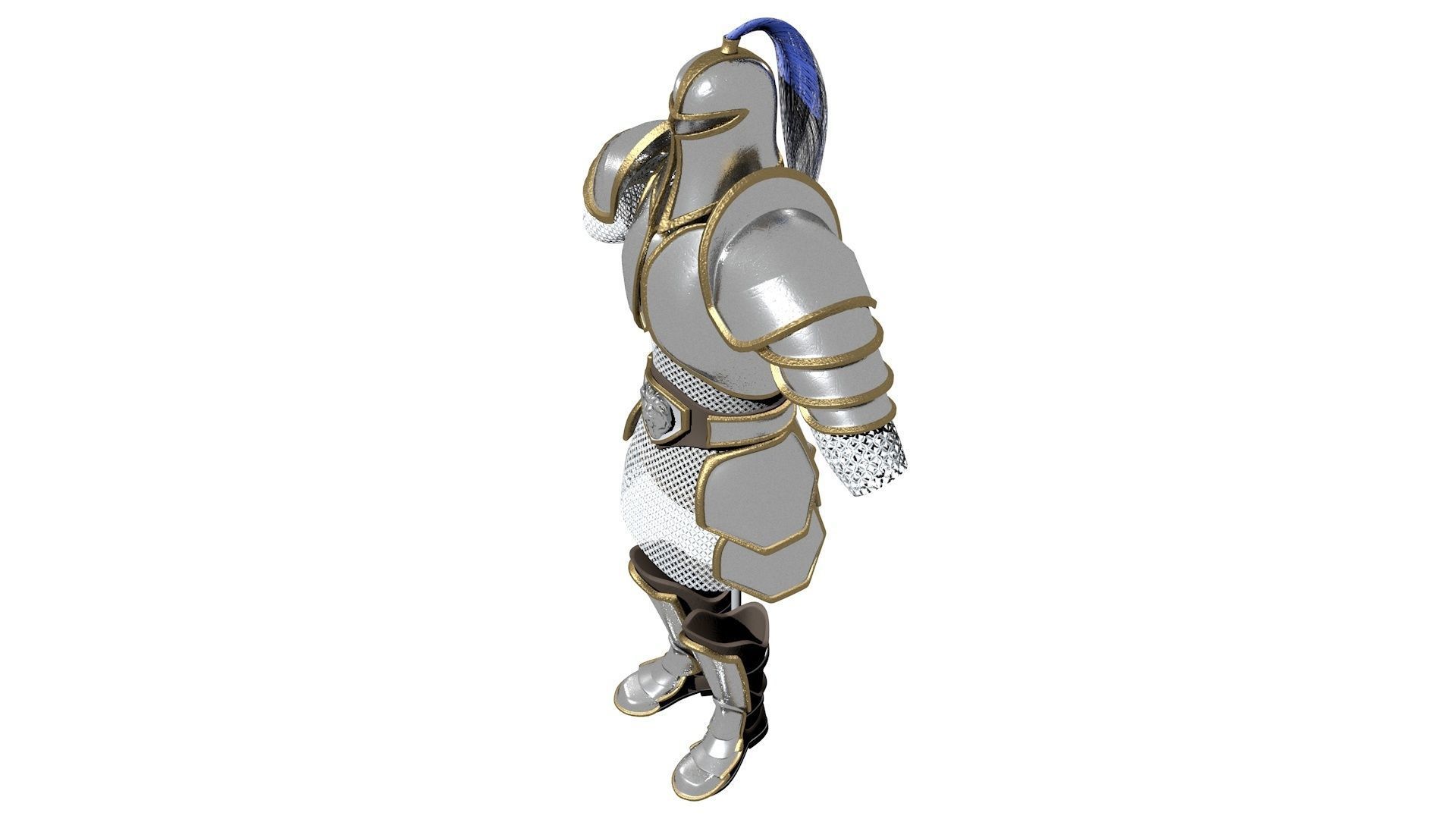 Armor on a dummy Low-poly 3D model_4