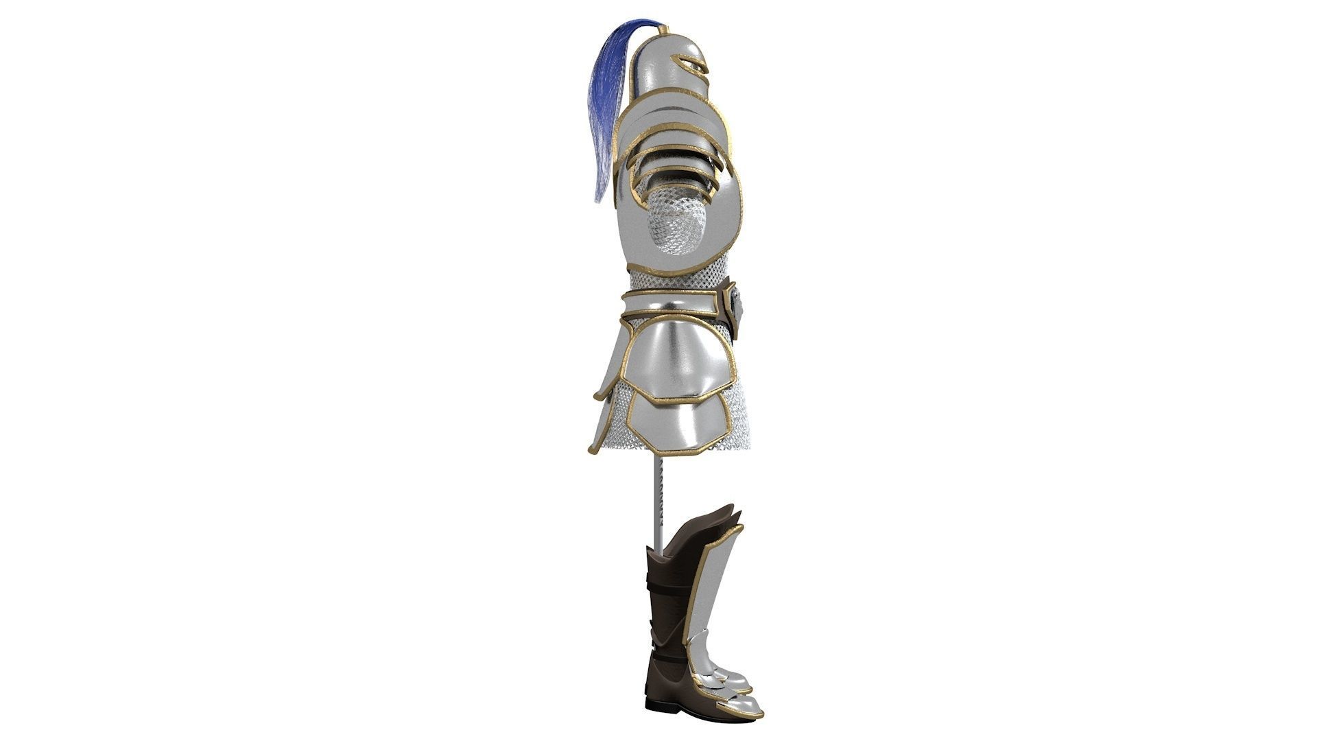 Armor on a dummy Low-poly 3D model_2