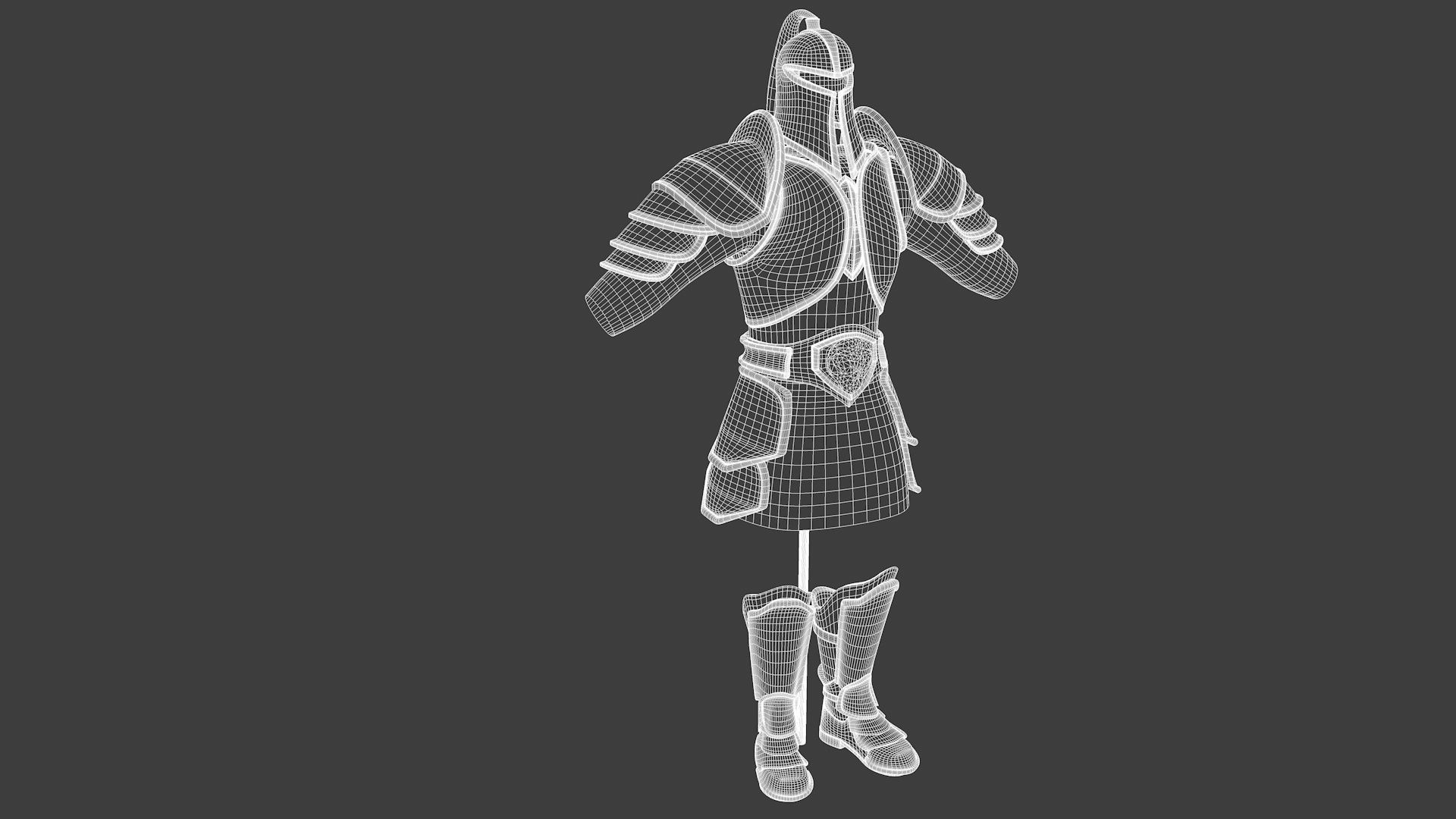 Armor on a dummy Low-poly 3D model_12