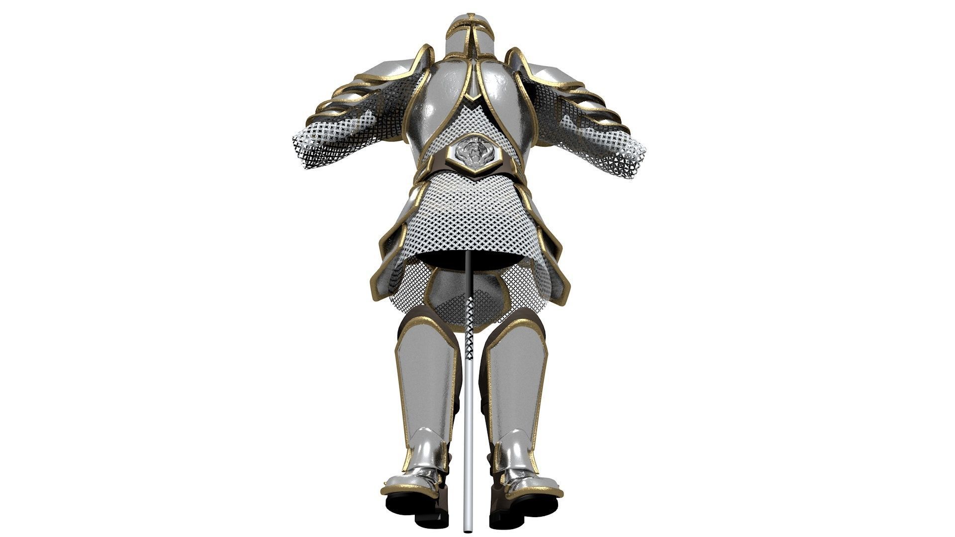 Armor on a dummy Low-poly 3D model_3