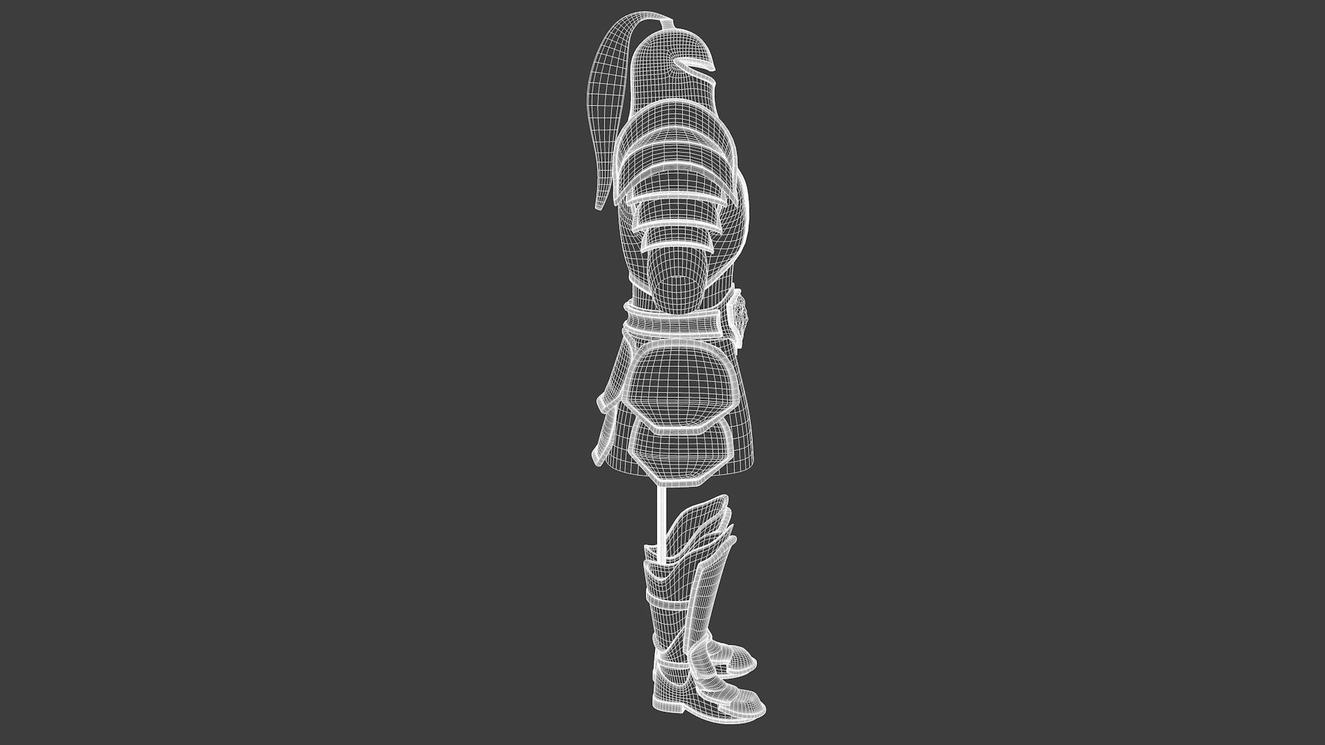 Armor on a dummy Low-poly 3D model_13