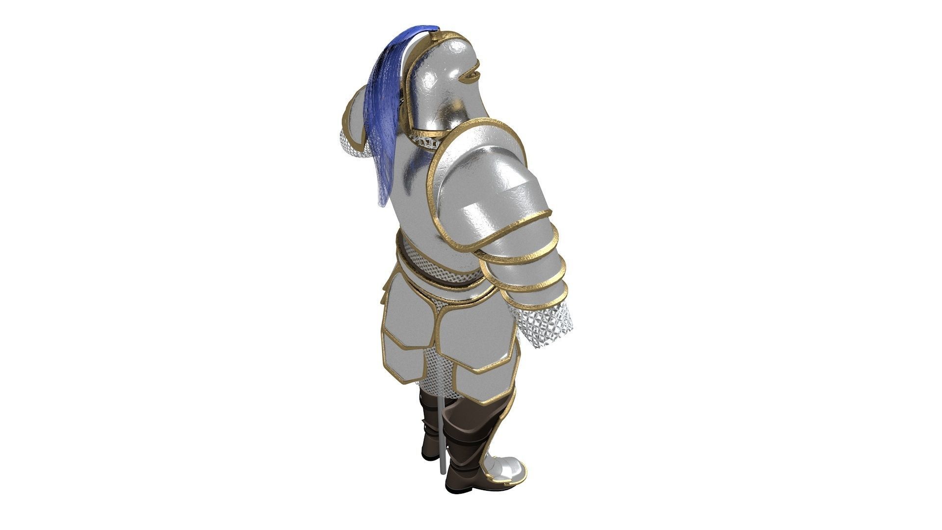 Armor on a dummy Low-poly 3D model_6