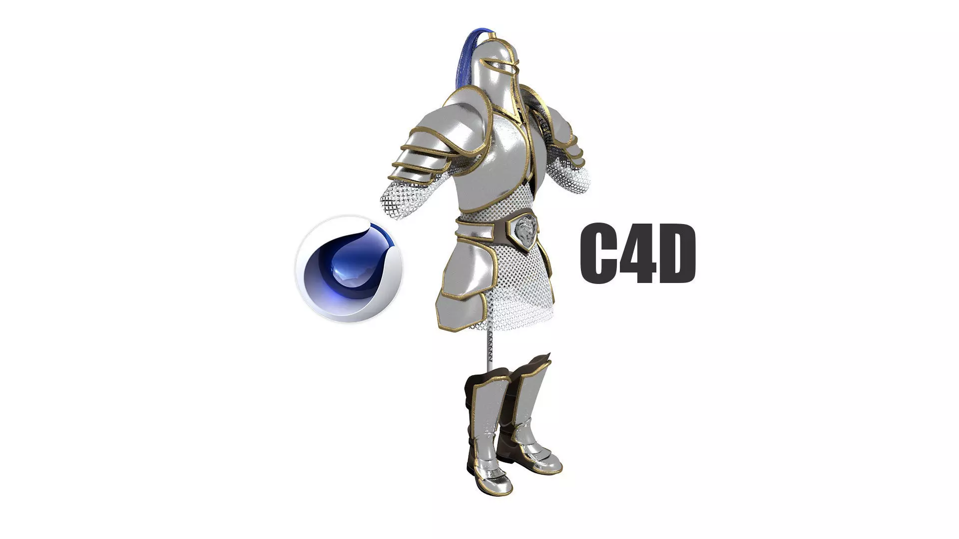 Armor on a dummy Low-poly 3D model_0