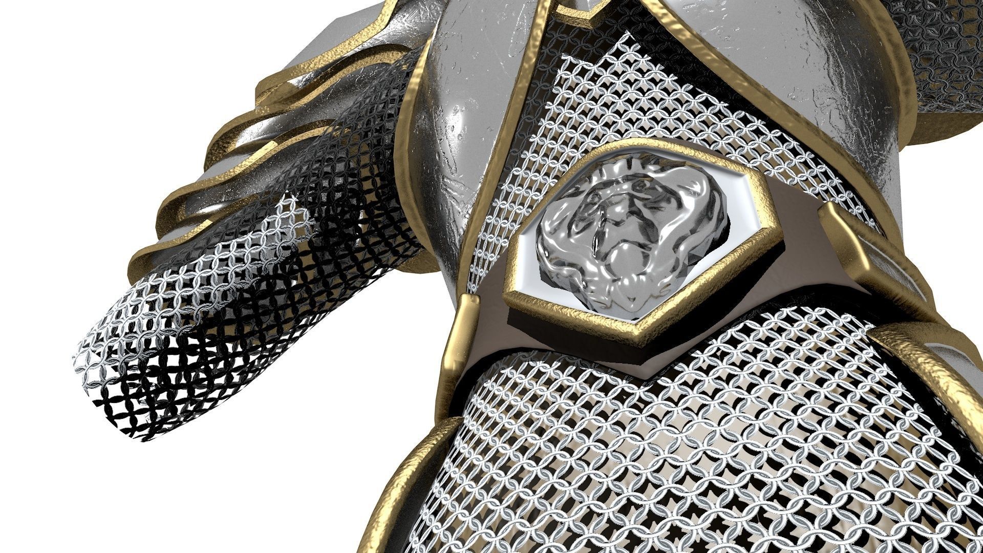 Armor on a dummy Low-poly 3D model_9