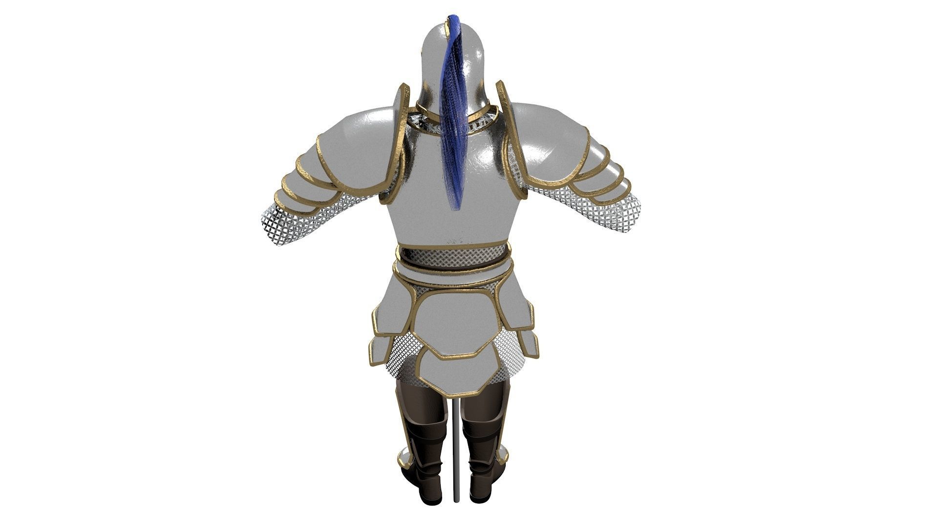 Armor on a dummy Low-poly 3D model_5