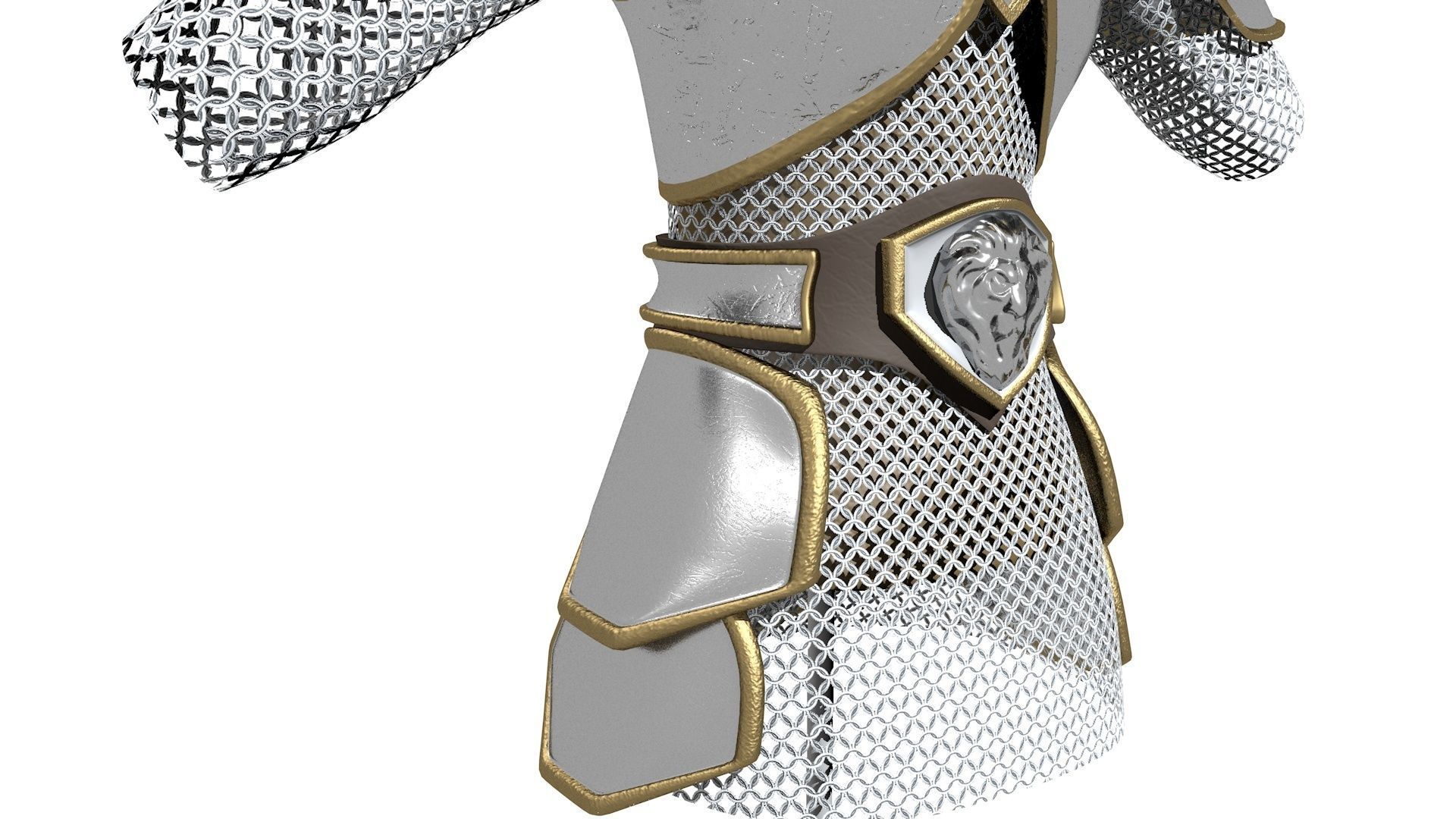 Armor on a dummy Low-poly 3D model_8