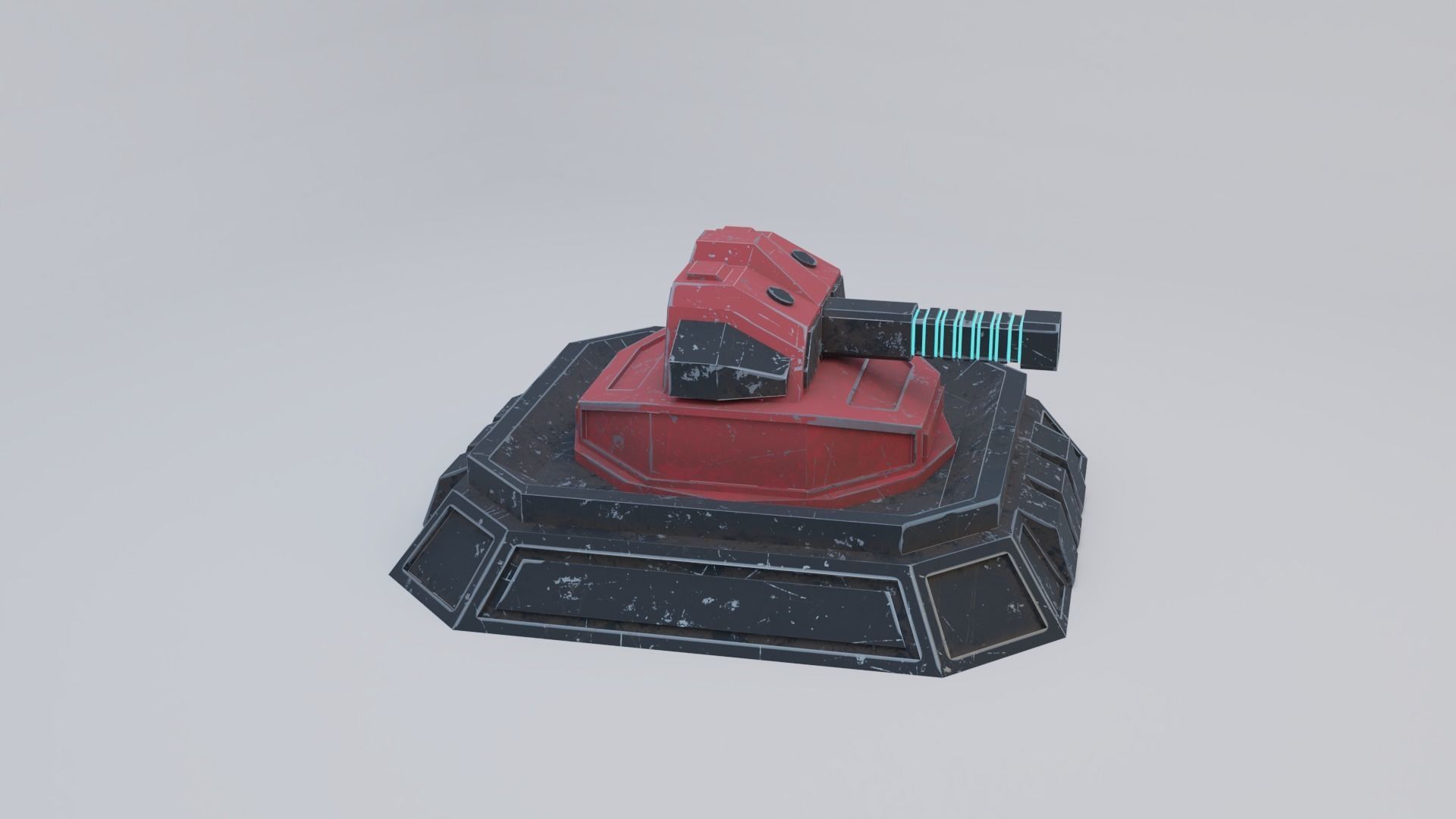 Sci-Fi Laser Turret Free low-poly 3D model_7