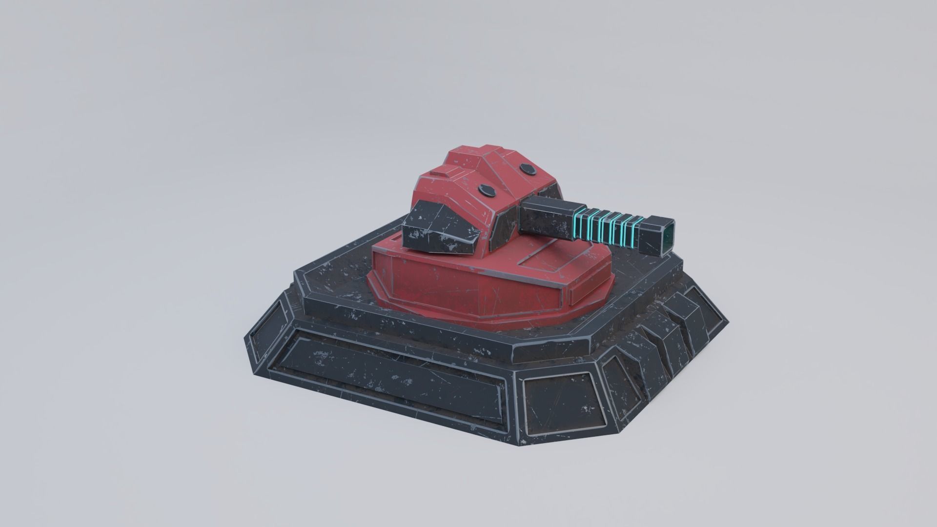 Sci-Fi Laser Turret Free low-poly 3D model_6