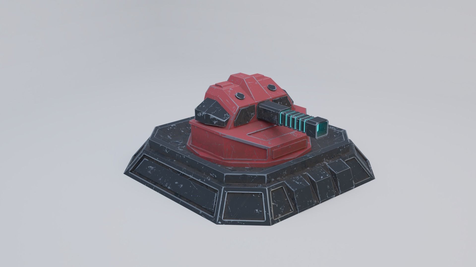 Sci-Fi Laser Turret Free low-poly 3D model_5