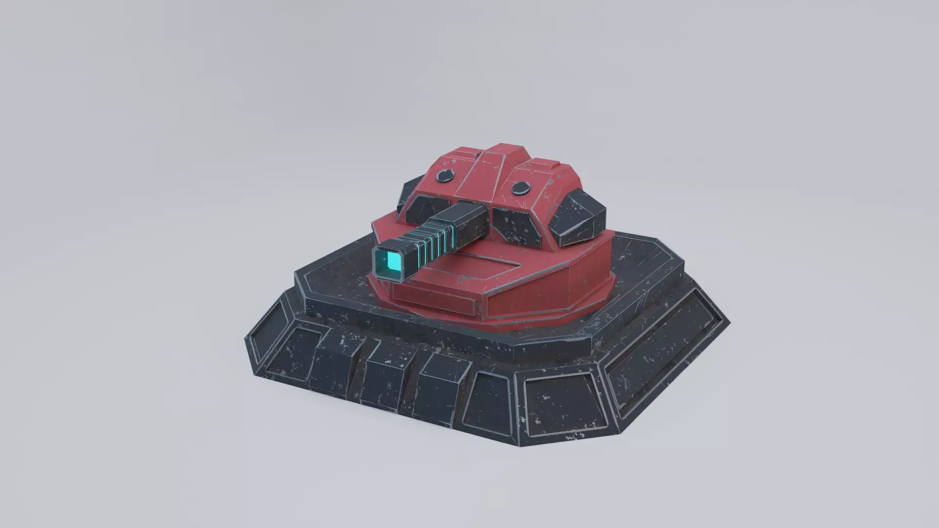 Sci-Fi Laser Turret Free low-poly 3D model_0