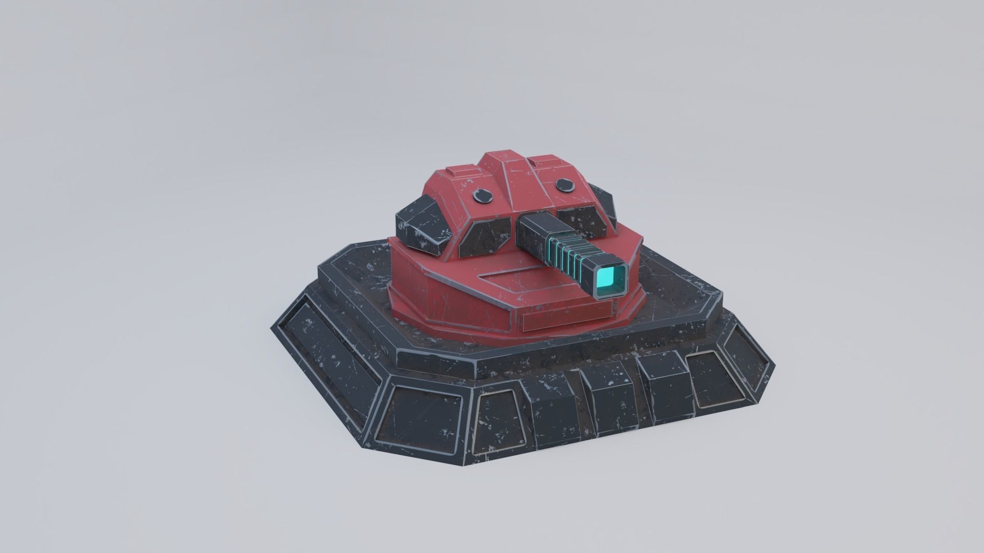 Sci-Fi Laser Turret Free low-poly 3D model_4