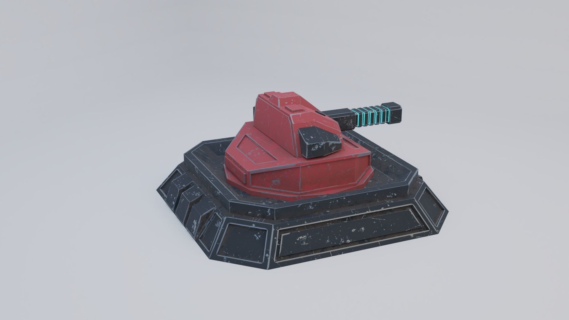 Sci-Fi Laser Turret Free low-poly 3D model_9