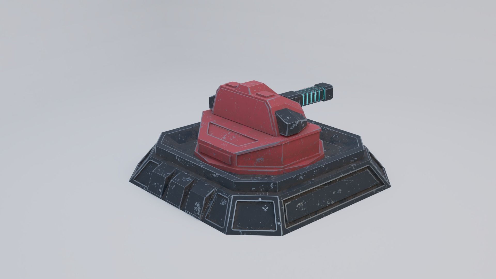 Sci-Fi Laser Turret Free low-poly 3D model_10