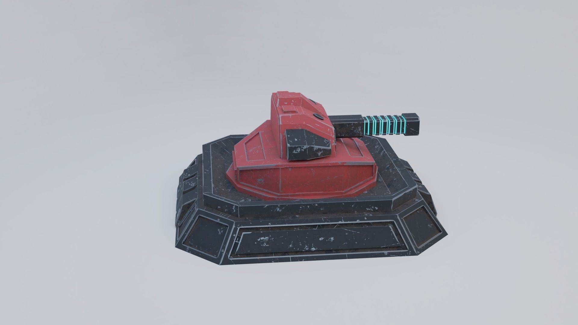 Sci-Fi Laser Turret Free low-poly 3D model_8