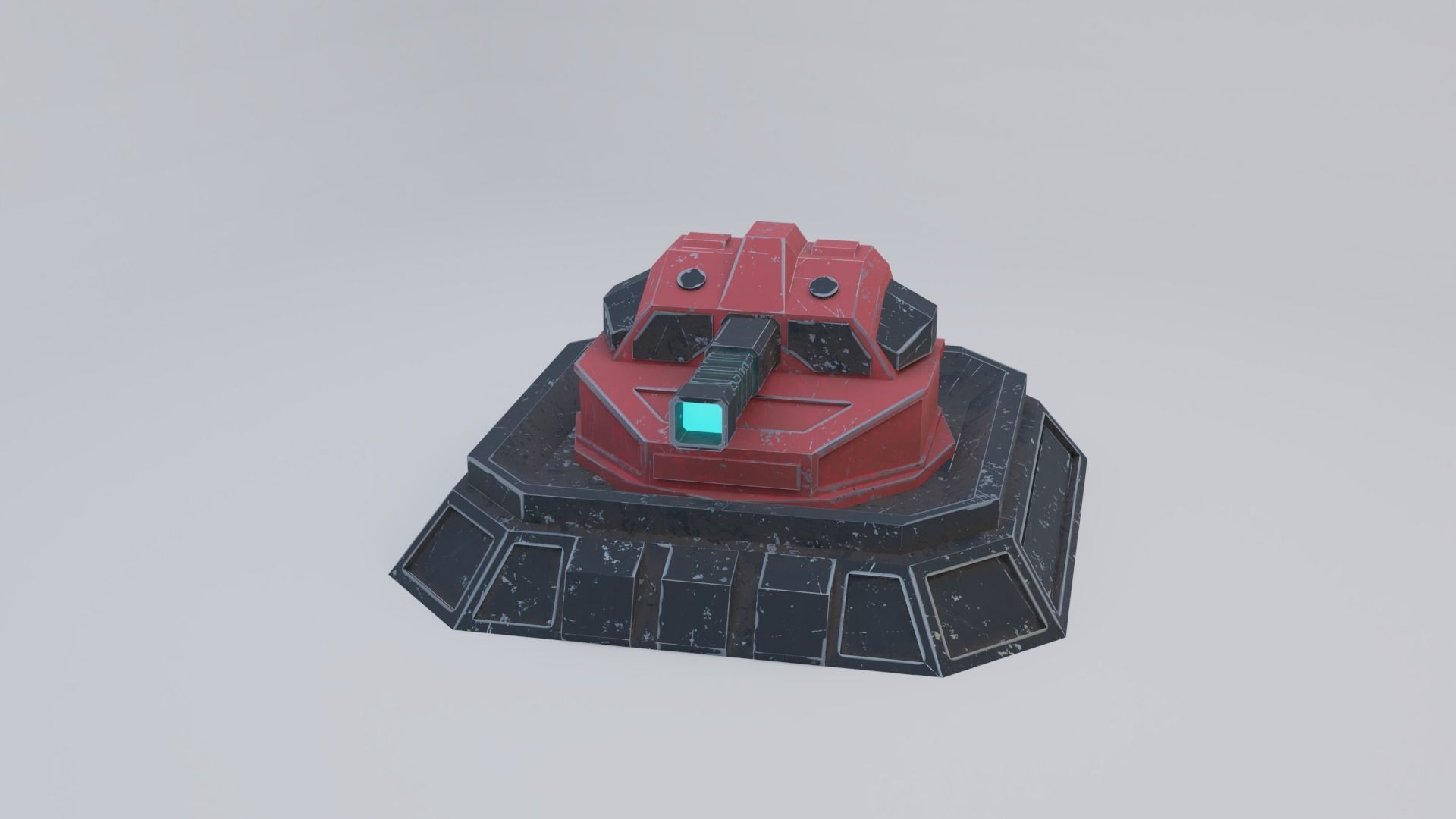 Sci-Fi Laser Turret Free low-poly 3D model_2