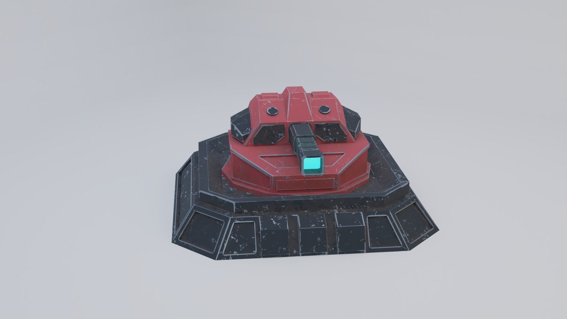 Sci-Fi Laser Turret Free low-poly 3D model_3