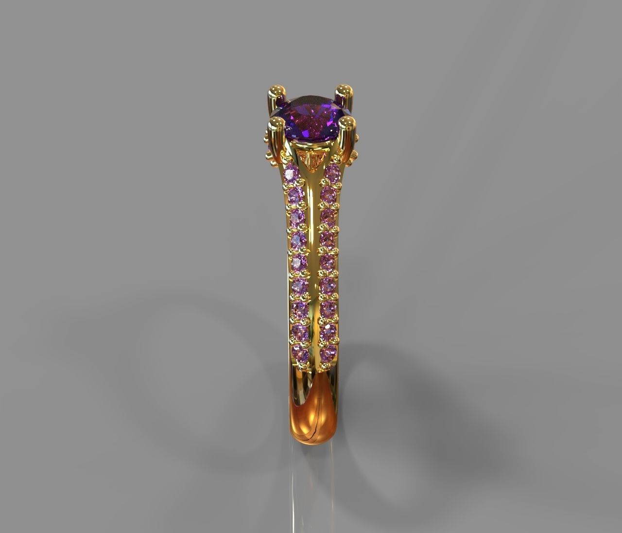 Ring 41 amethyst 3D print model_1