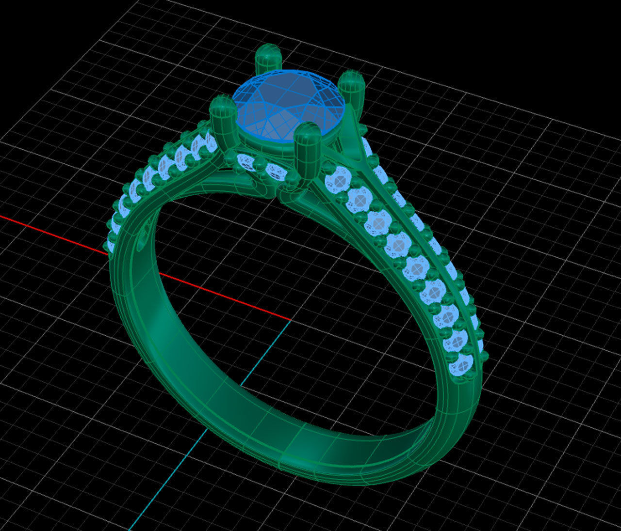 Ring 41 amethyst 3D print model_5