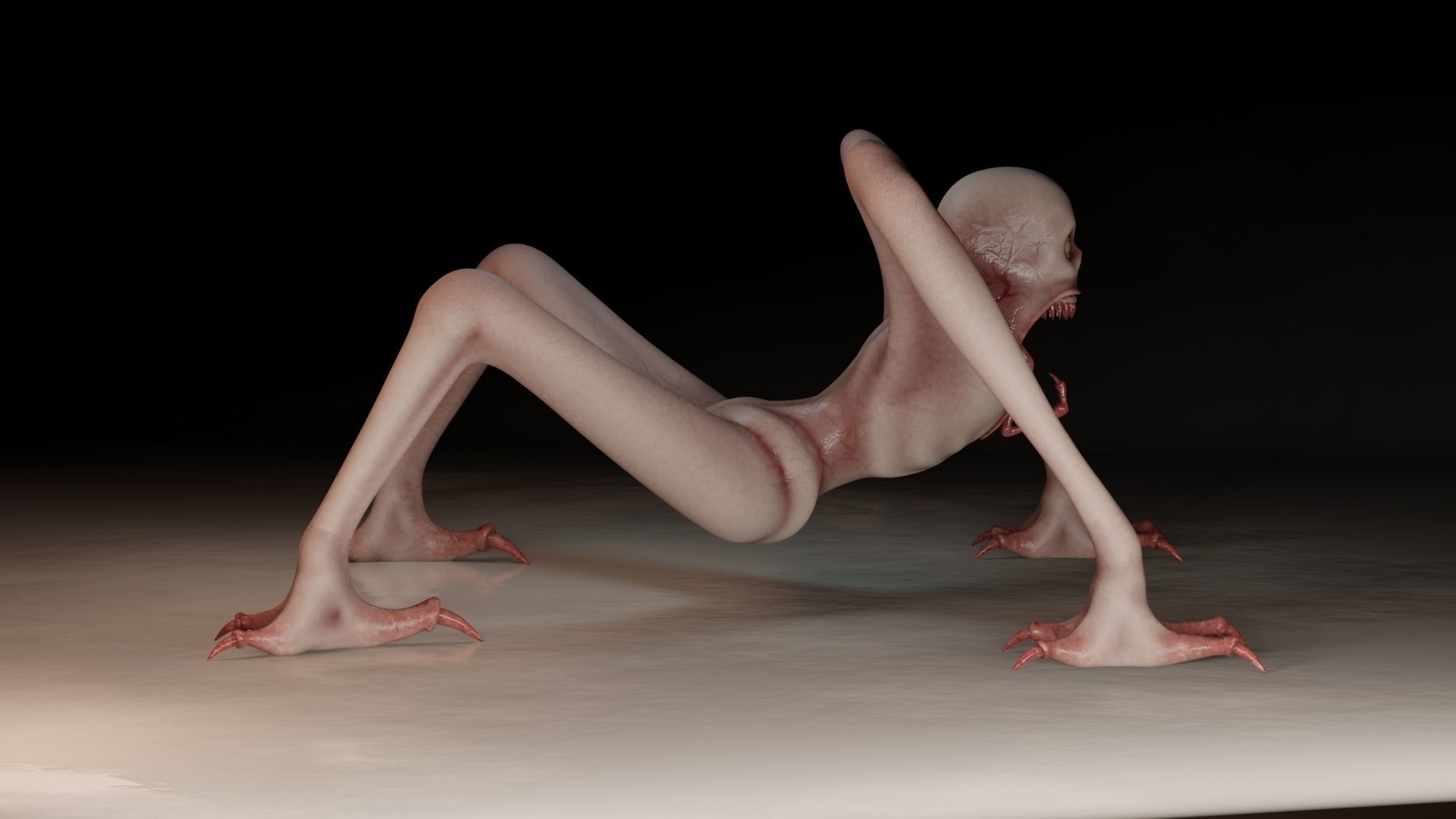 Monster humanoid creature Low-poly 3D model_10