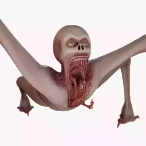 Monster humanoid creature Low-poly 3D model
