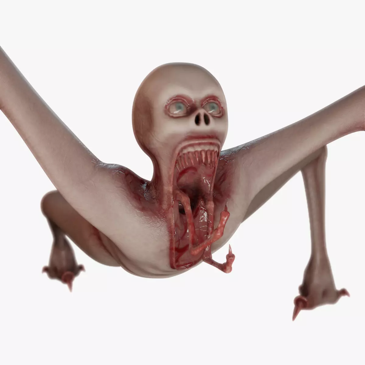 Monster humanoid creature Low-poly 3D model_0