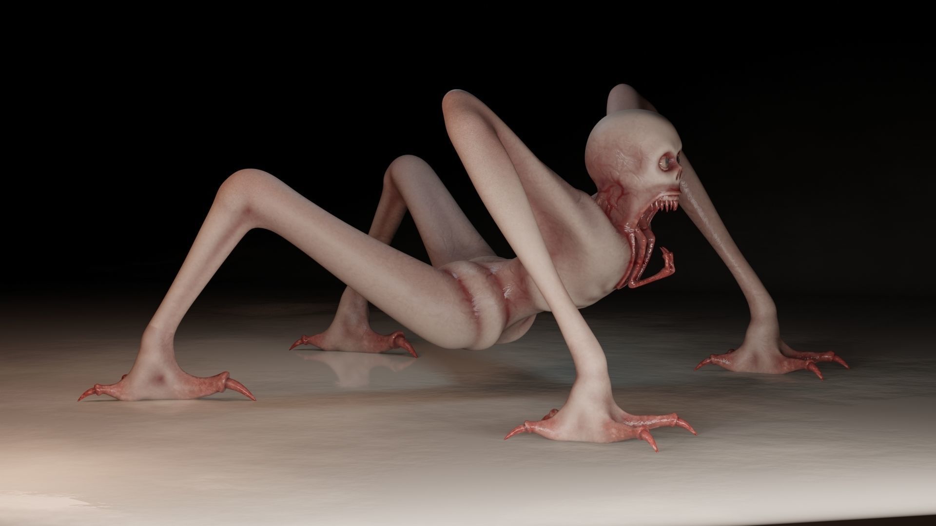 Monster humanoid creature Low-poly 3D model_9