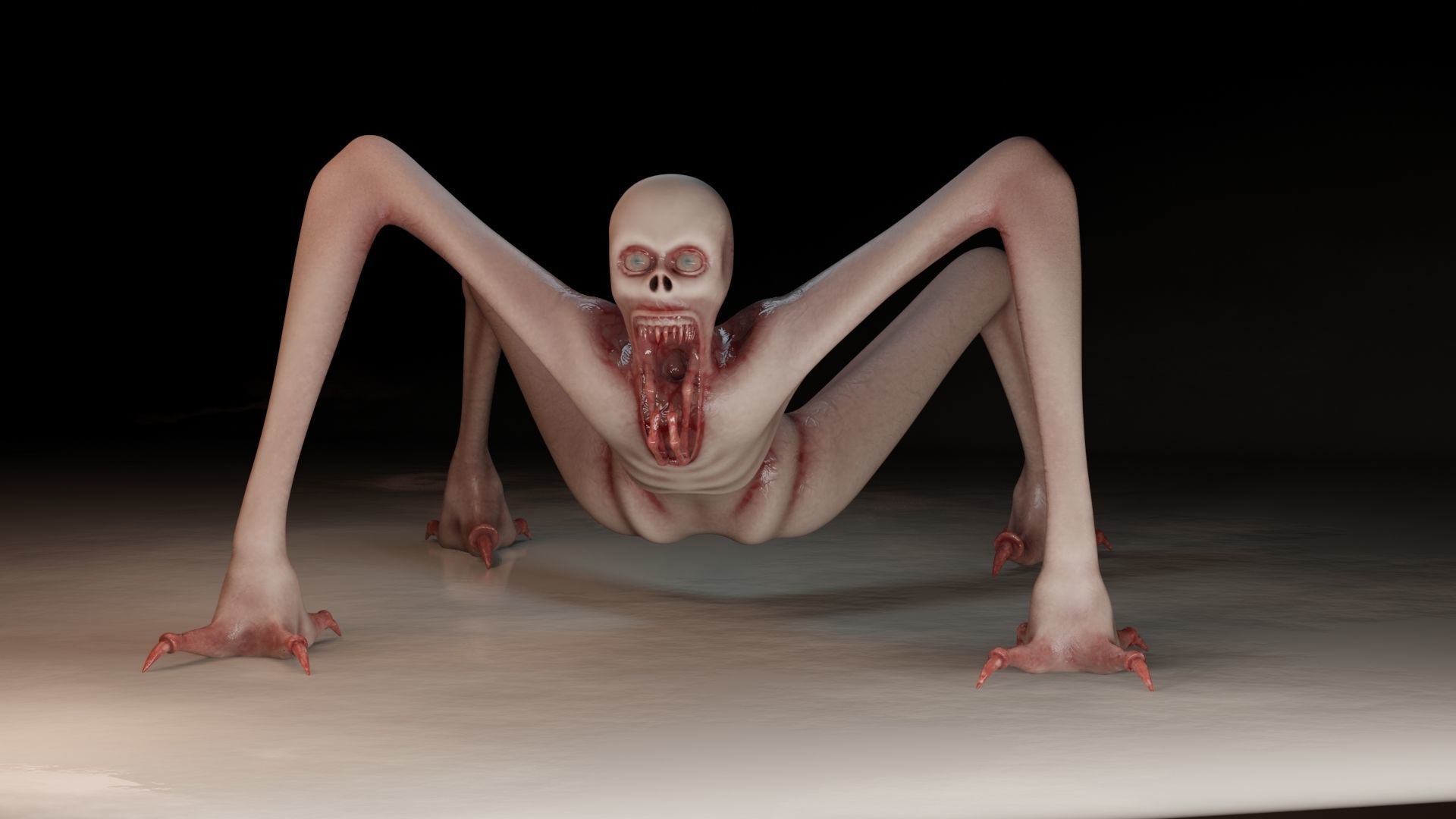 Monster humanoid creature Low-poly 3D model_8