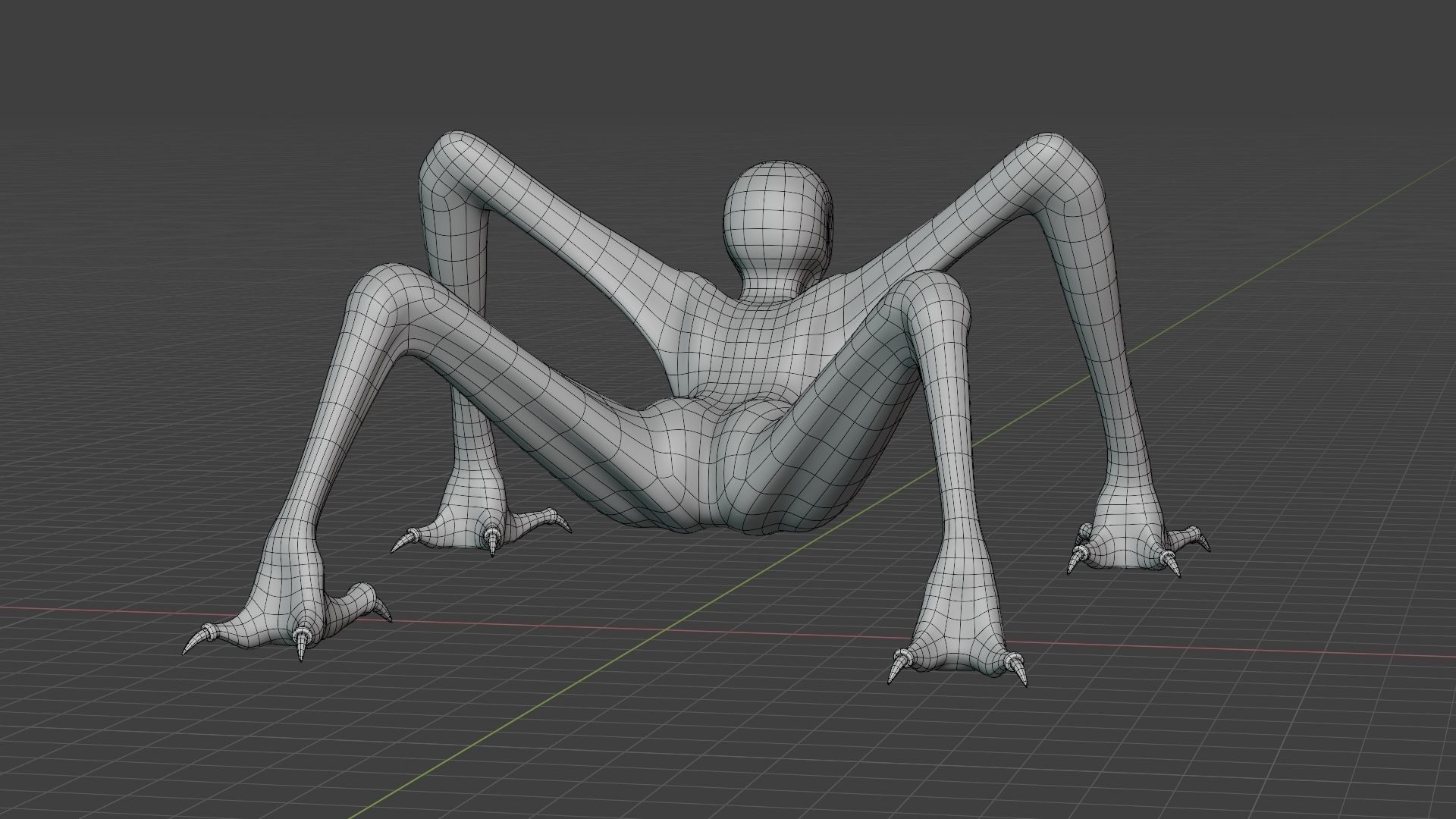 Monster humanoid creature Low-poly 3D model_17