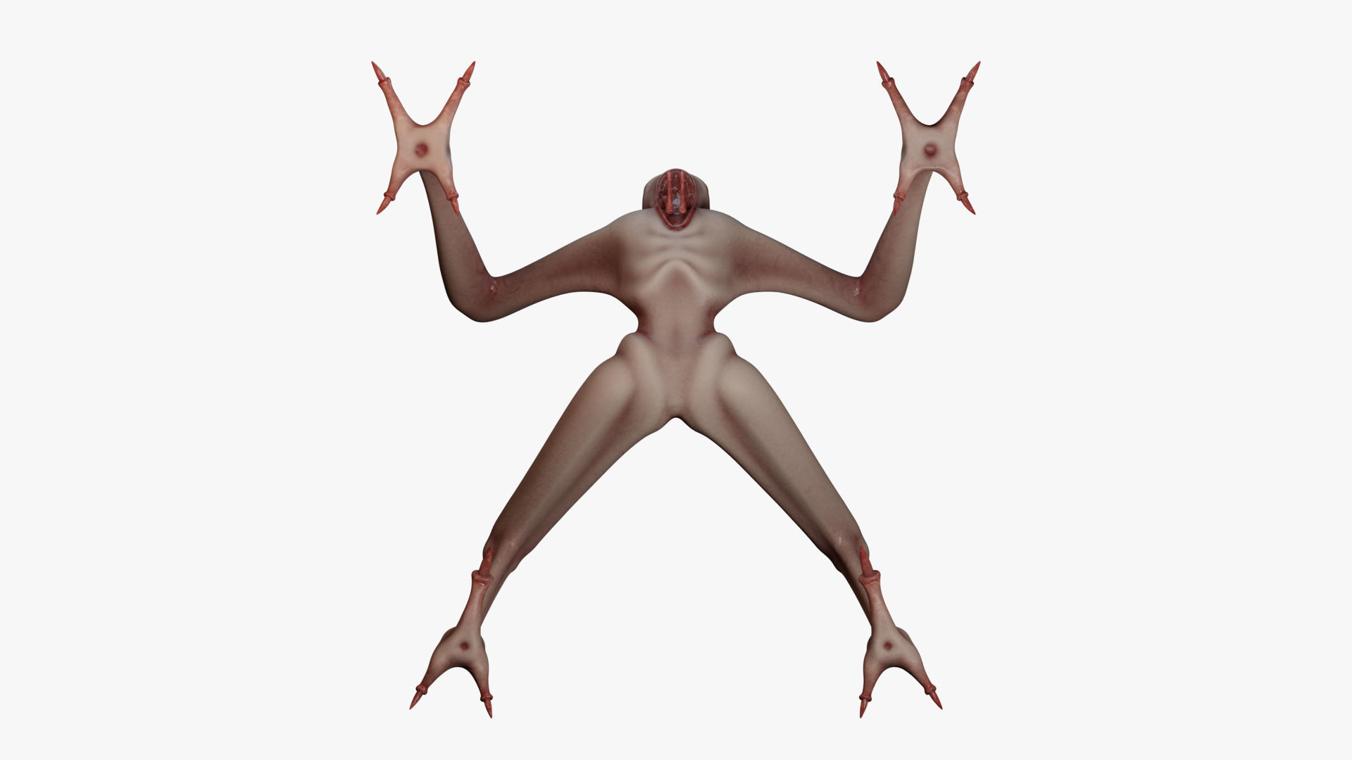 Monster humanoid creature Low-poly 3D model_7