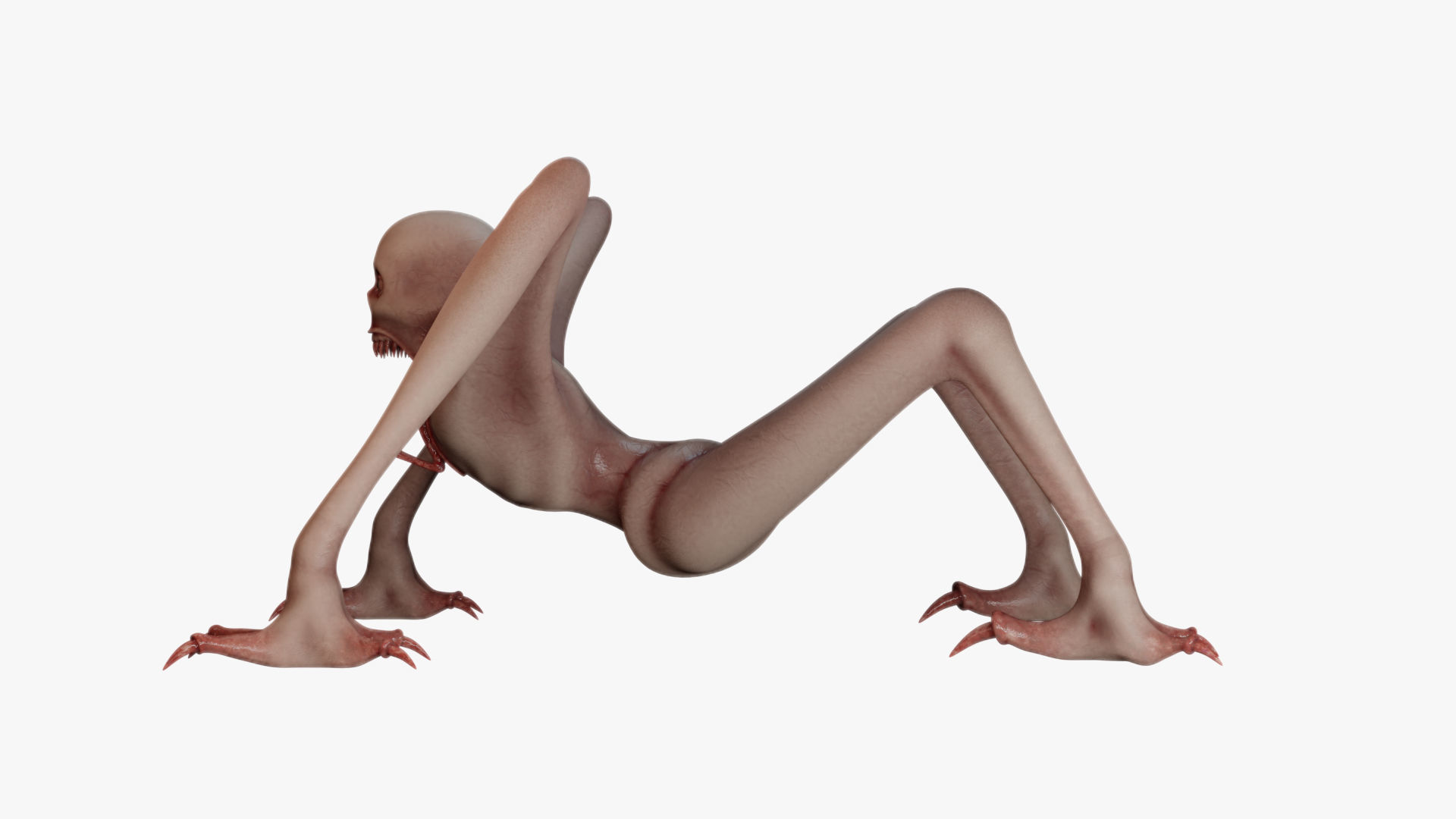 Monster humanoid creature Low-poly 3D model_3