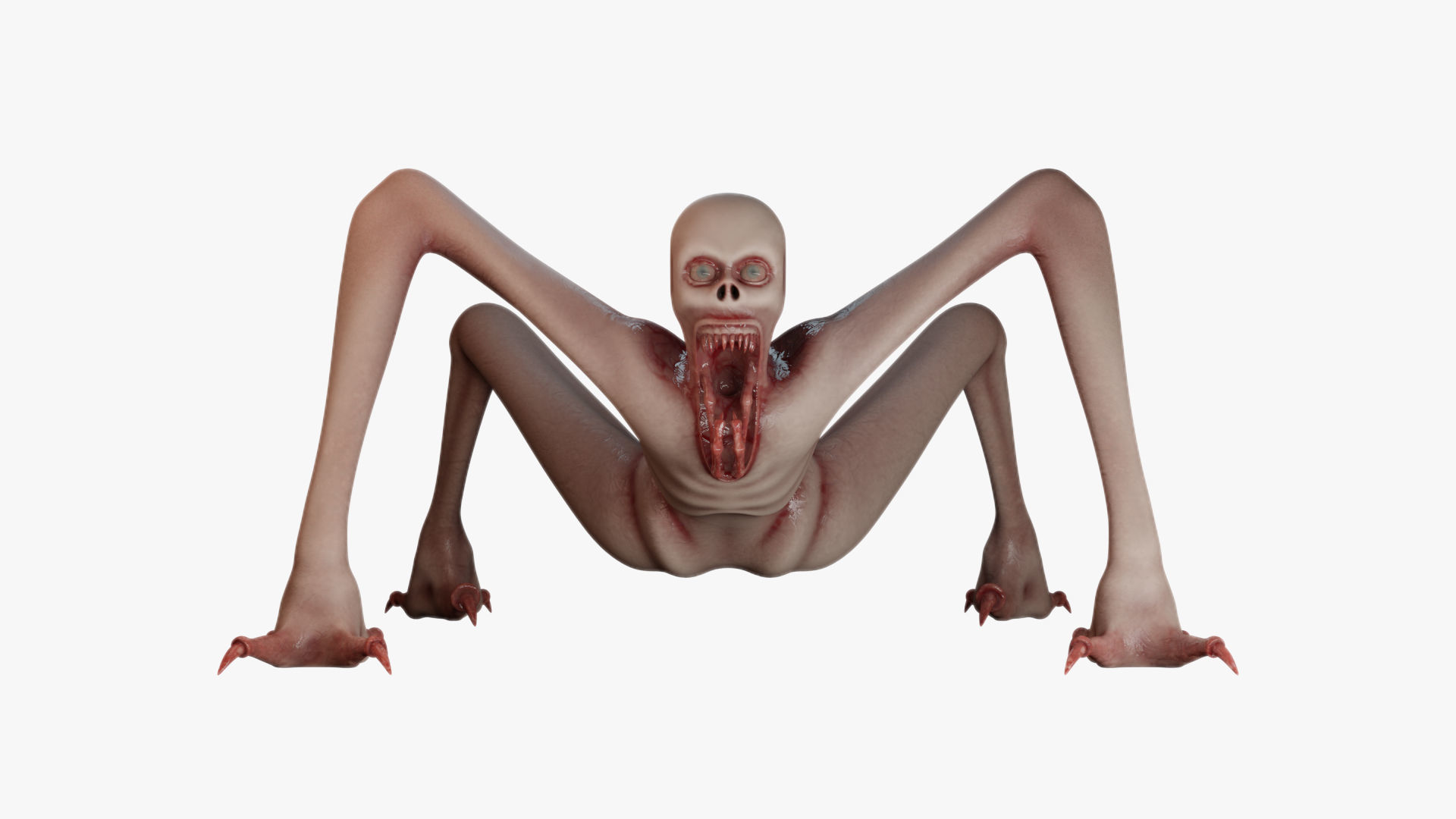 Monster humanoid creature Low-poly 3D model_2