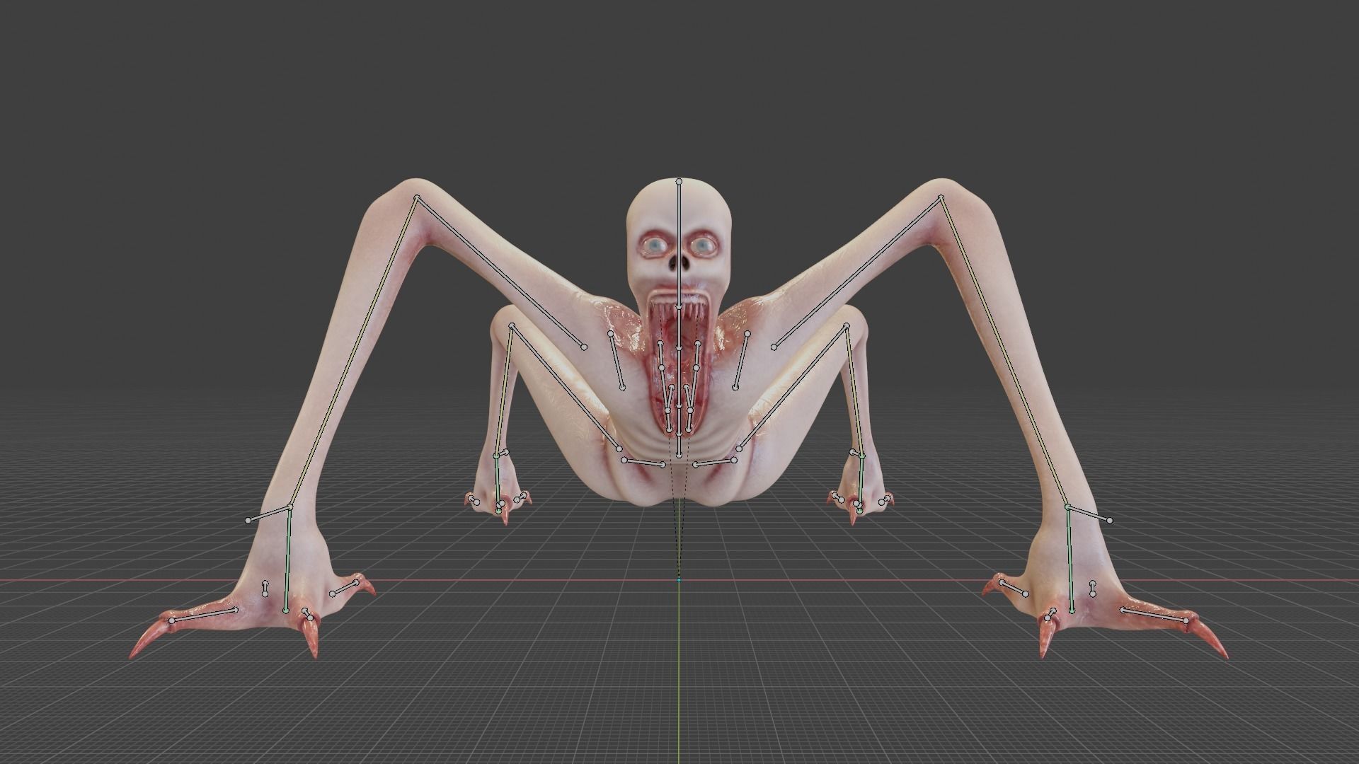 Monster humanoid creature Low-poly 3D model_14