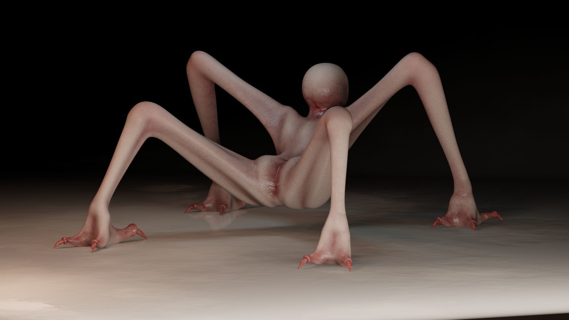 Monster humanoid creature Low-poly 3D model_11