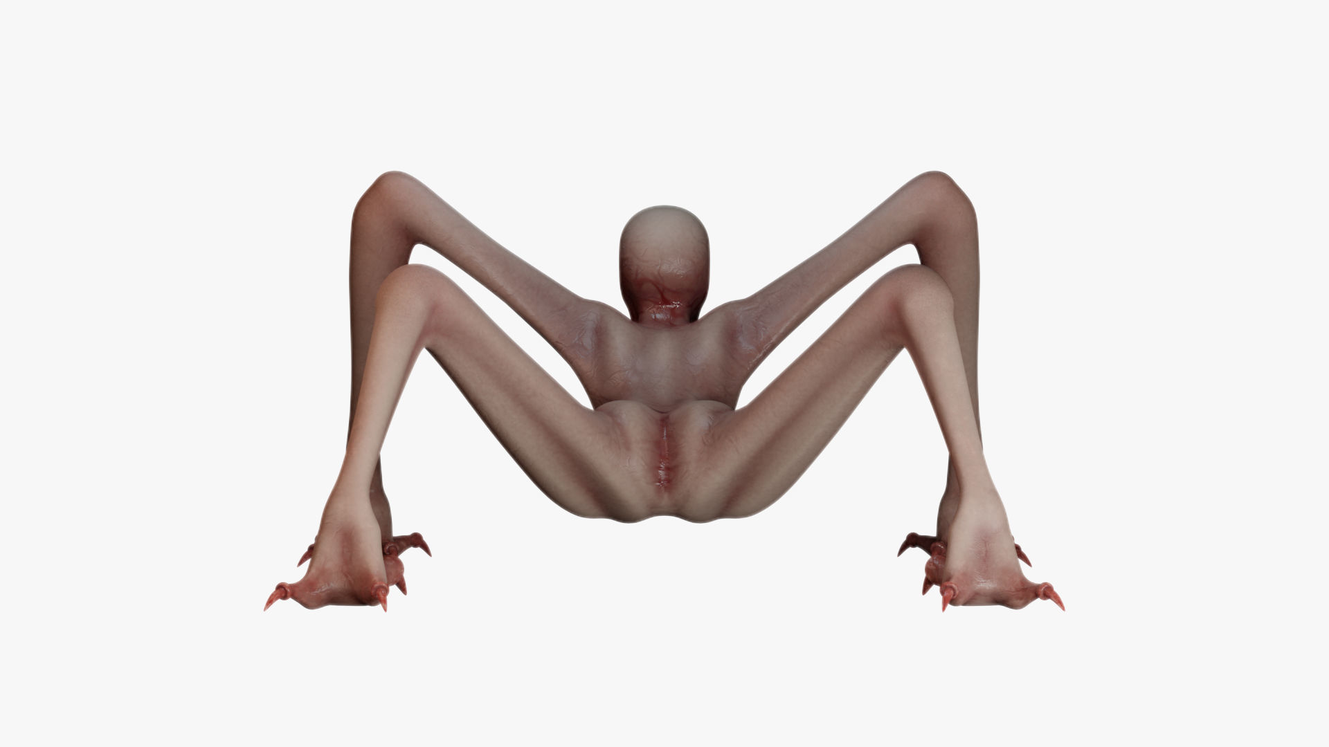 Monster humanoid creature Low-poly 3D model_4