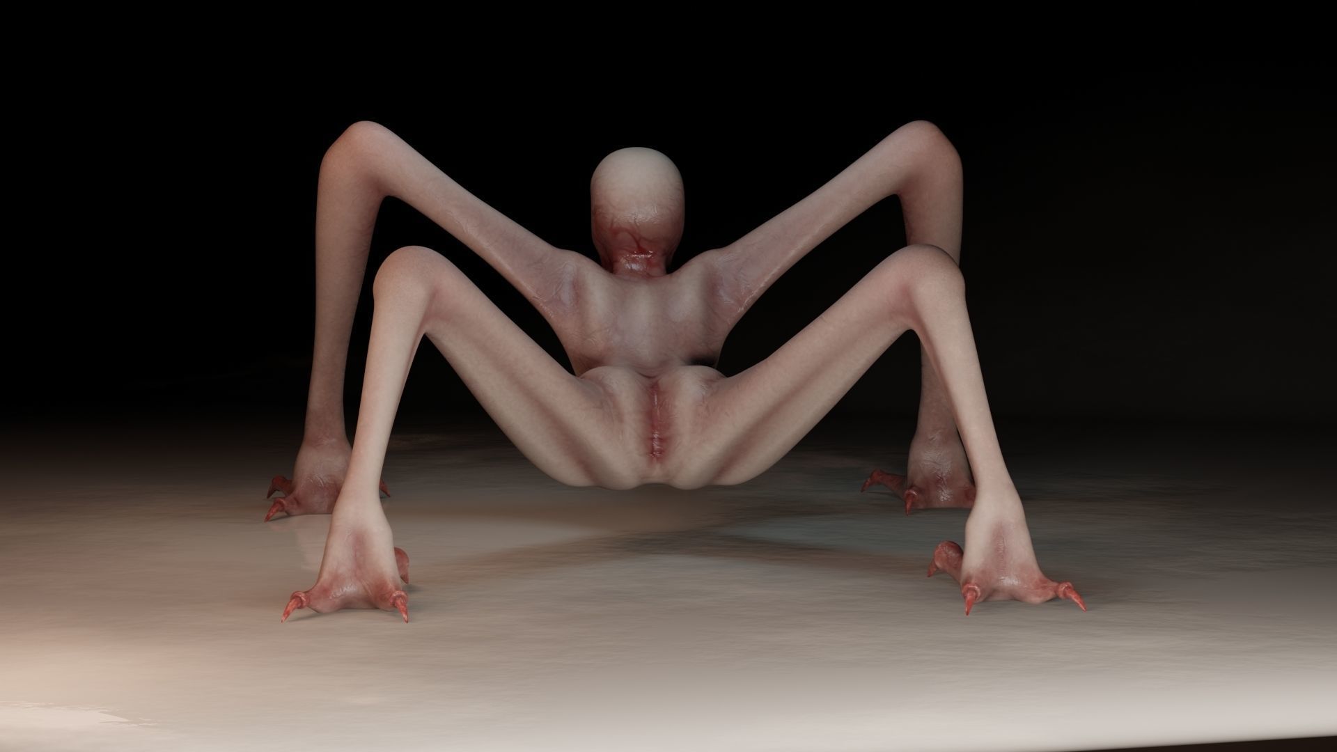 Monster humanoid creature Low-poly 3D model_12