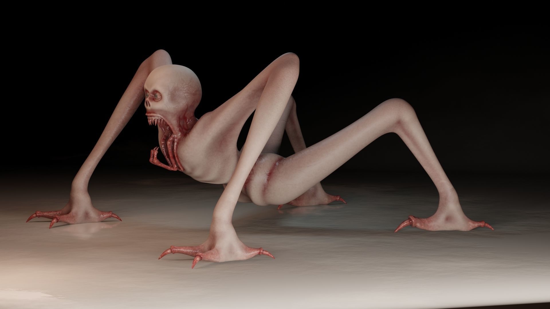 Monster humanoid creature Low-poly 3D model_13