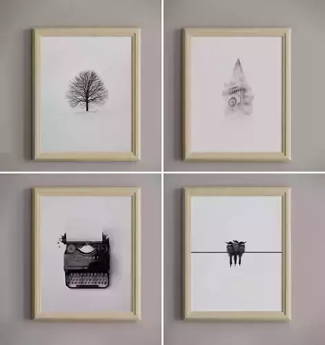 Frames with Minimalist Artworks